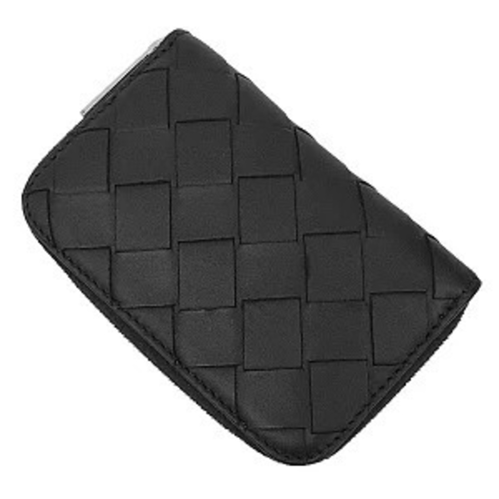 Bottega Veneta case leather Wallet weave black Intrecciato coin Black